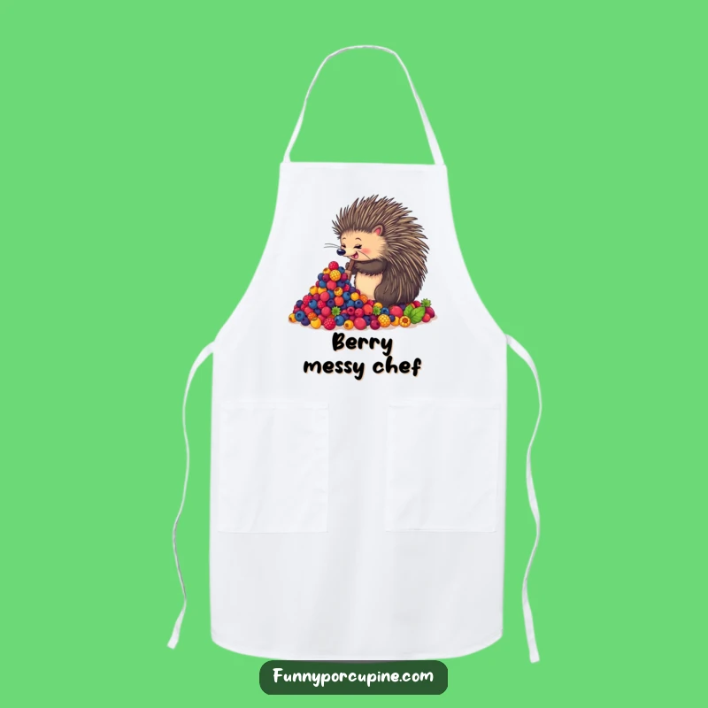 Funny Porcupine Apron: Enthusiastic Berry Shoveler Kitchen Gift