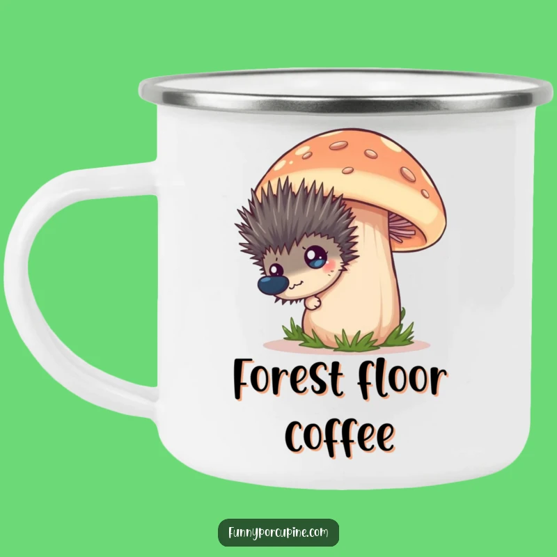 Funny Porcupine Mushroom Peek Camping Mug: Adventure-Ready Humor for Outdoor Fun