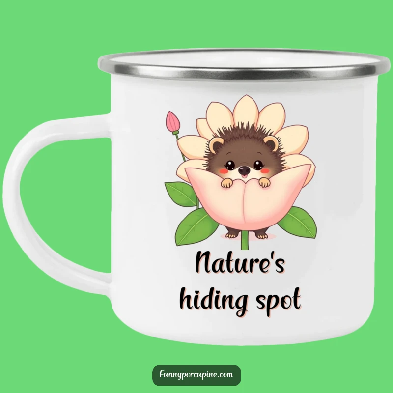 Funny Porcupine Flower Camping Mug: Your Playful Companion for Outdoor Exploration