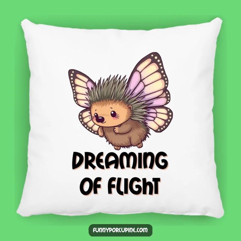 Funny Porcupine Pillow: Cozy Comfort with Hilarious Flying Wings Gift