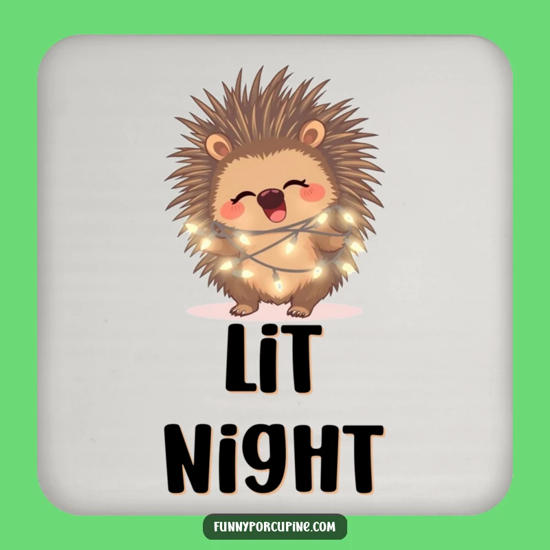 Funny Porcupine Fairy Light Coaster: Protect Surfaces with Whimsical Charm
