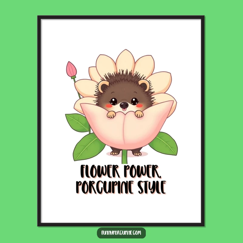 Funny Free Printable Wall Art: Porcupine Flower Peek Printable Art