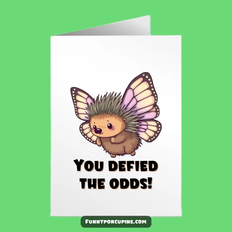 Free Printable Congrats Card: Porcupine's Epic Flight Fail, Hilarious Downloadable Gift!