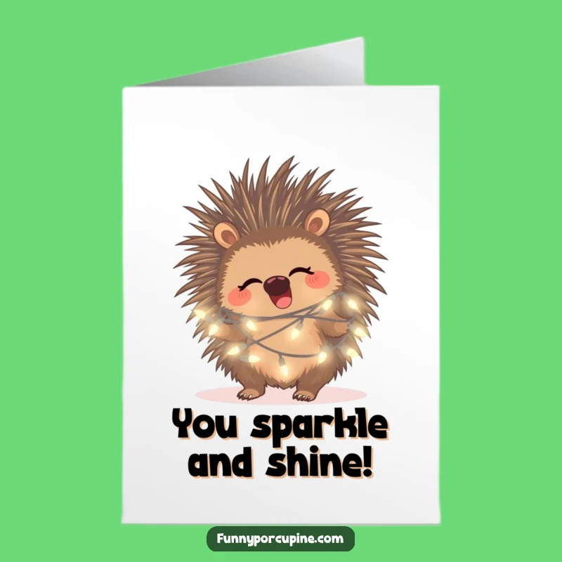 Free Printable Congrats Card: Giggling Porcupine Sparkly Success Greeting