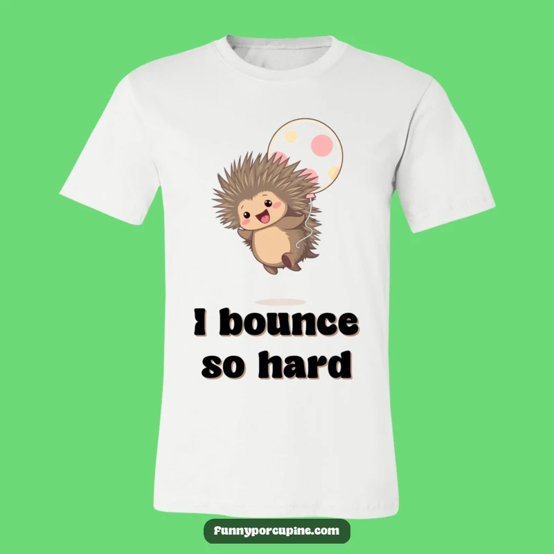 Funny Porcupine Balloon Bounce Tee: Playful Porcupine Shirt for a Cheerful Gift