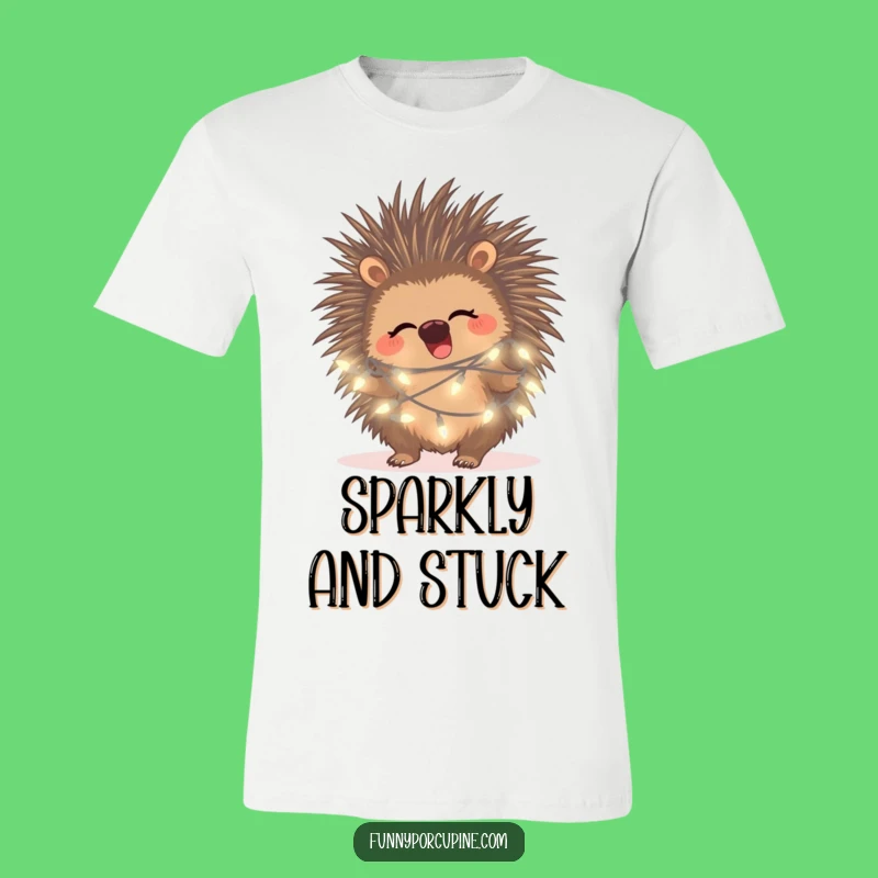 Funny Porcupine Fairy Light T-Shirt: Wear Your Giggles with Glowing Style
