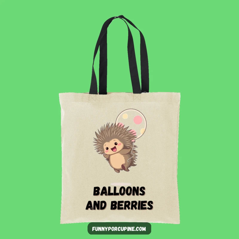 Funny Porcupine Balloon Bounce Tote Bag: Carry Joy with this Fun Accessory