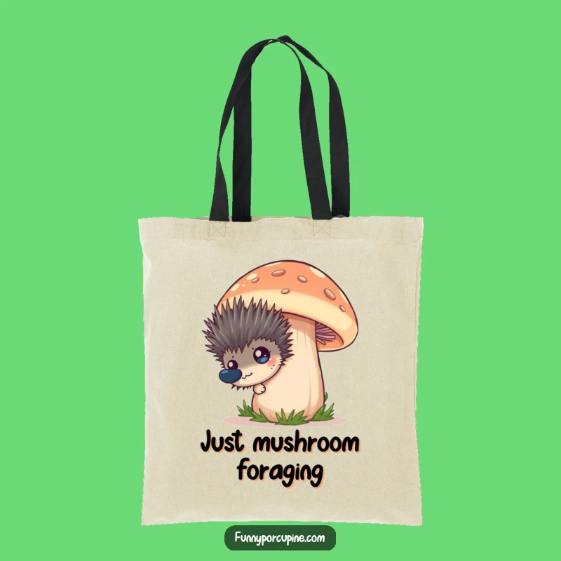 Funny Porcupine Mushroom Peek Tote Bag: A Whimsical Accessory for a Fun Gift